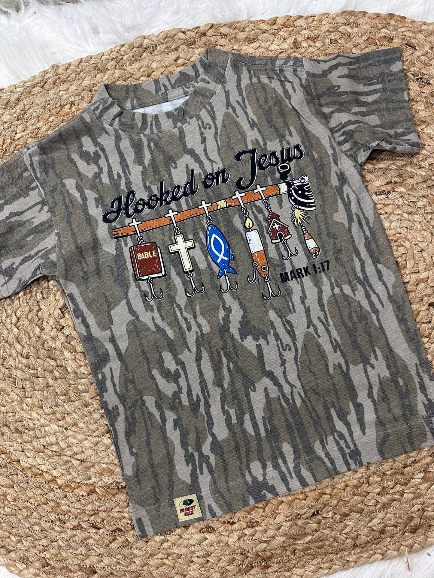 PRE-ORDER: Hooked on Jesus Kids/Adult Tee
