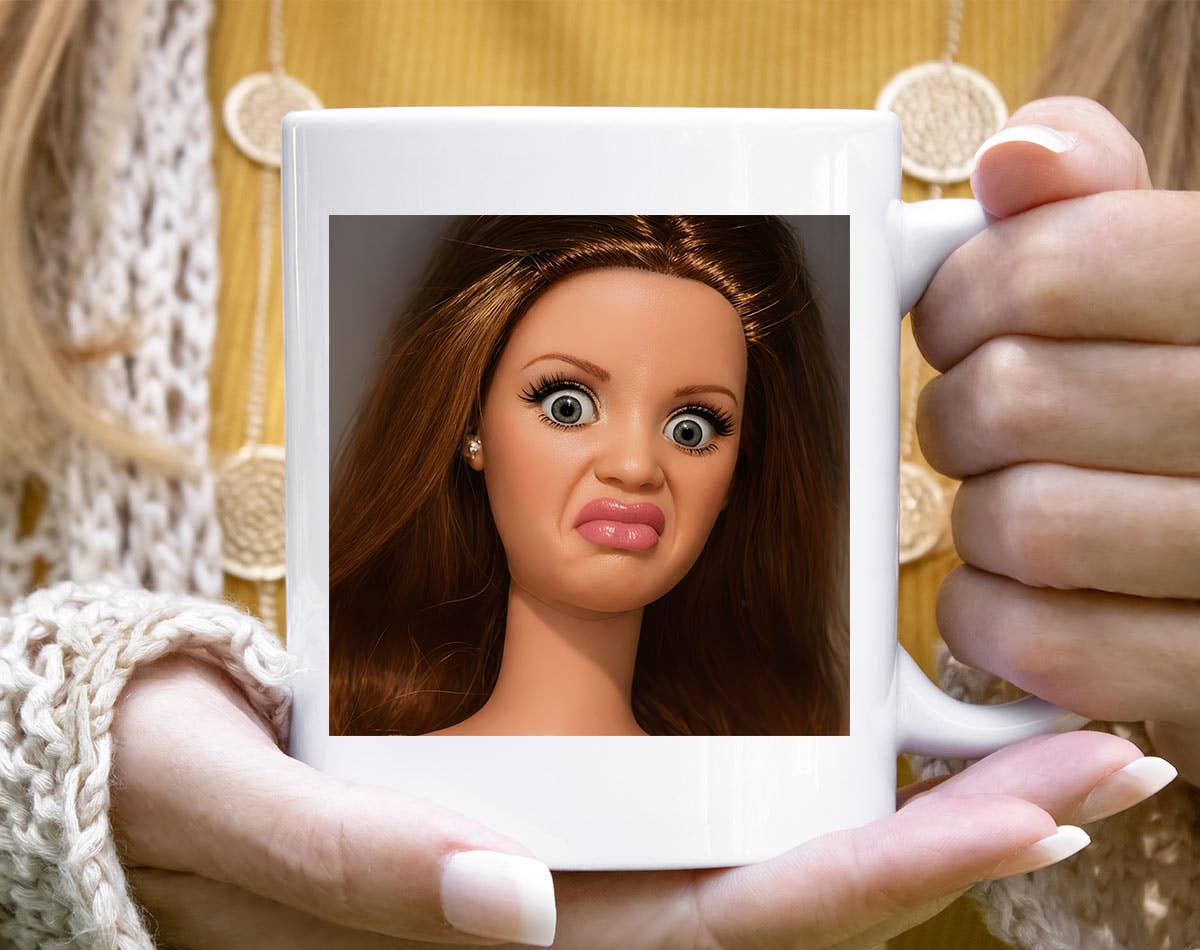 Disgusted Doll Face Meme - Funny Sassy Coffee Mug