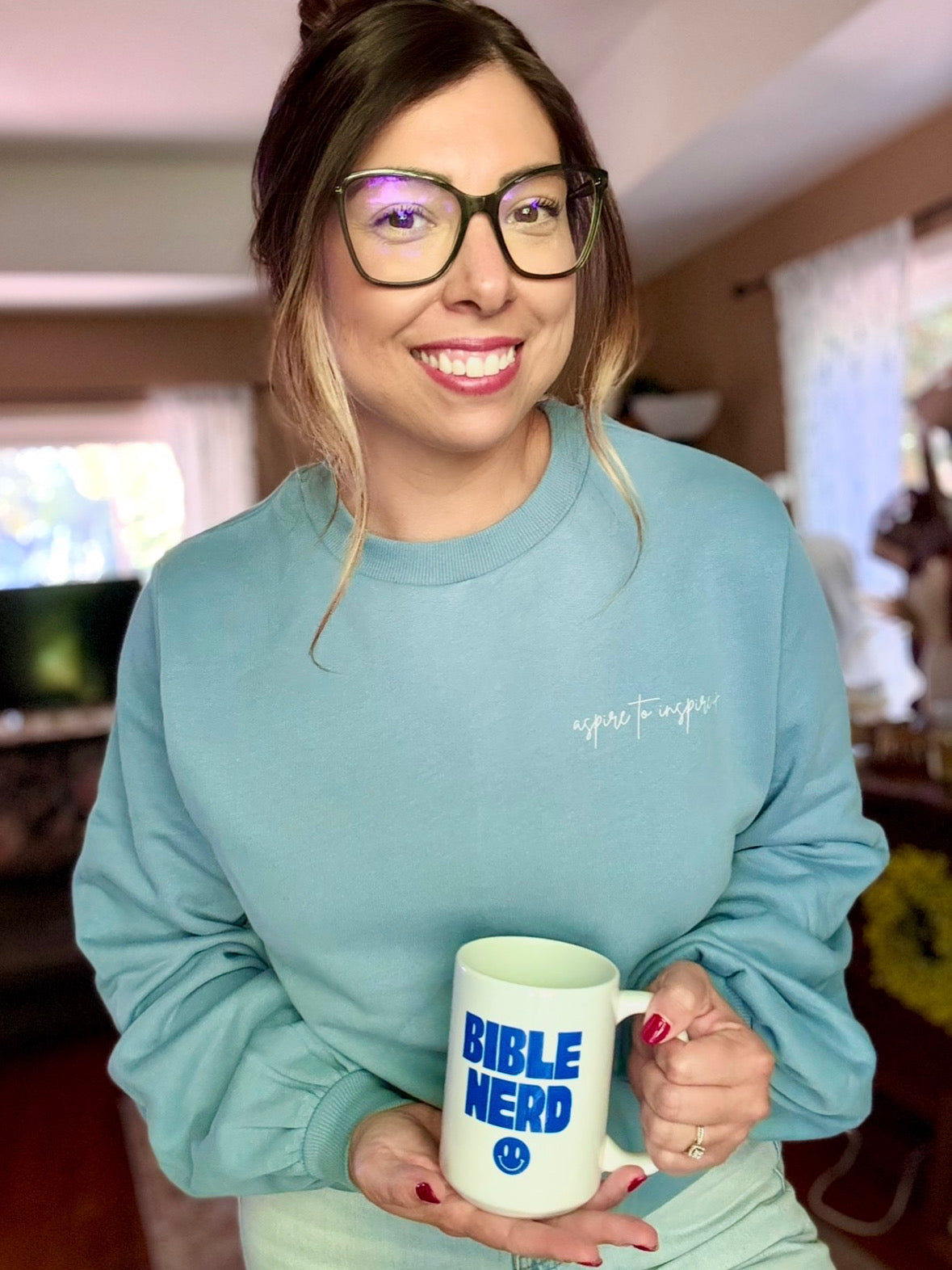 Aspire to Inspire Balloon Sleeve Crewneck