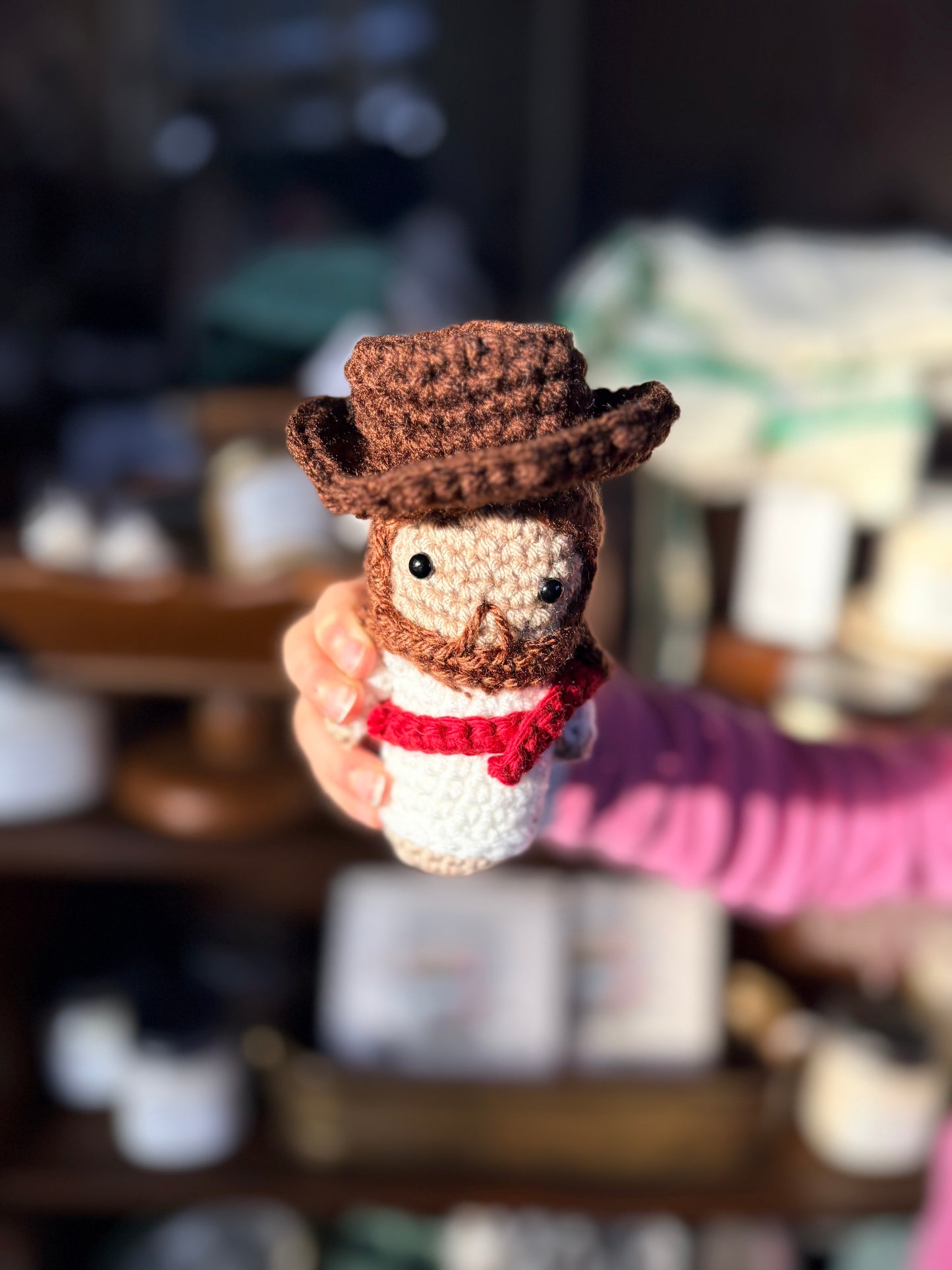 Cowboy Crochet Keychain