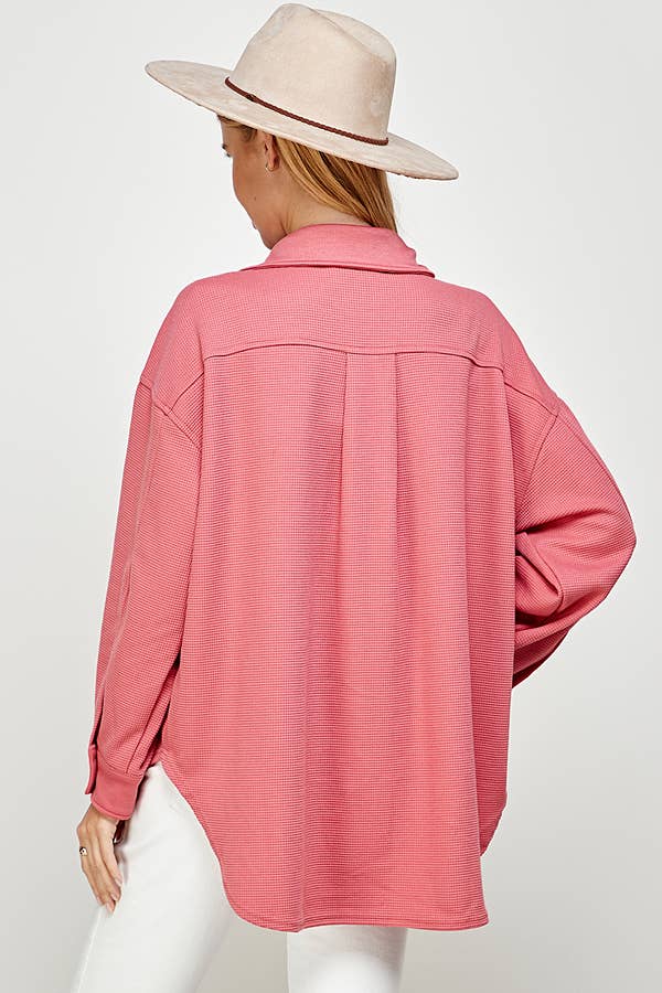 Chic Women's Waffle Shacket