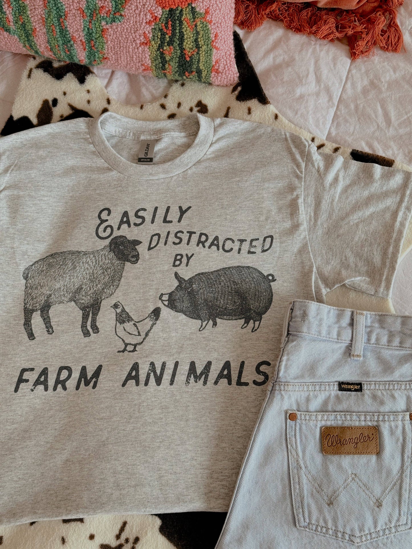 DISTRACTED BY FARM ANIMALS TEE