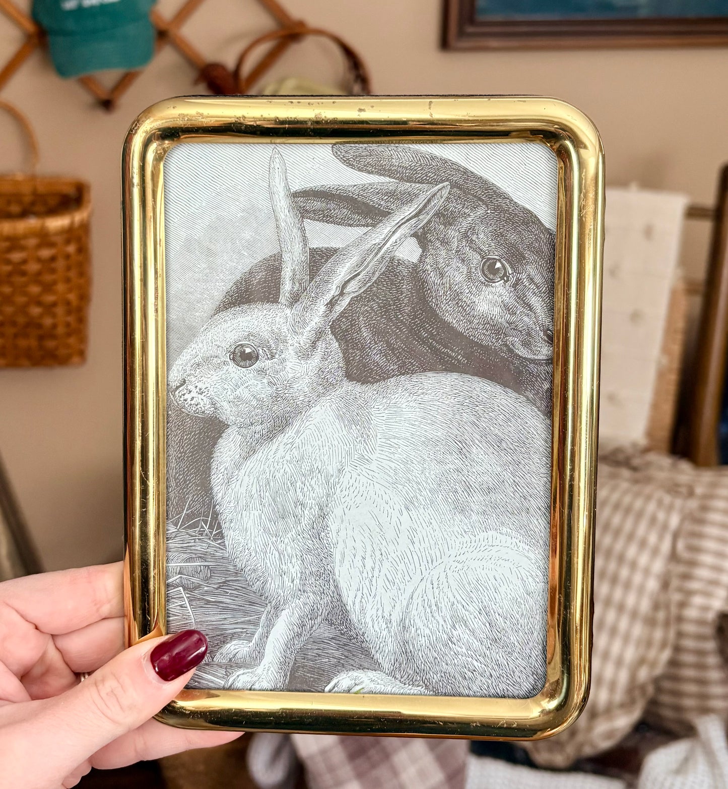 Vintage Bunny Gold Frame – 4x6