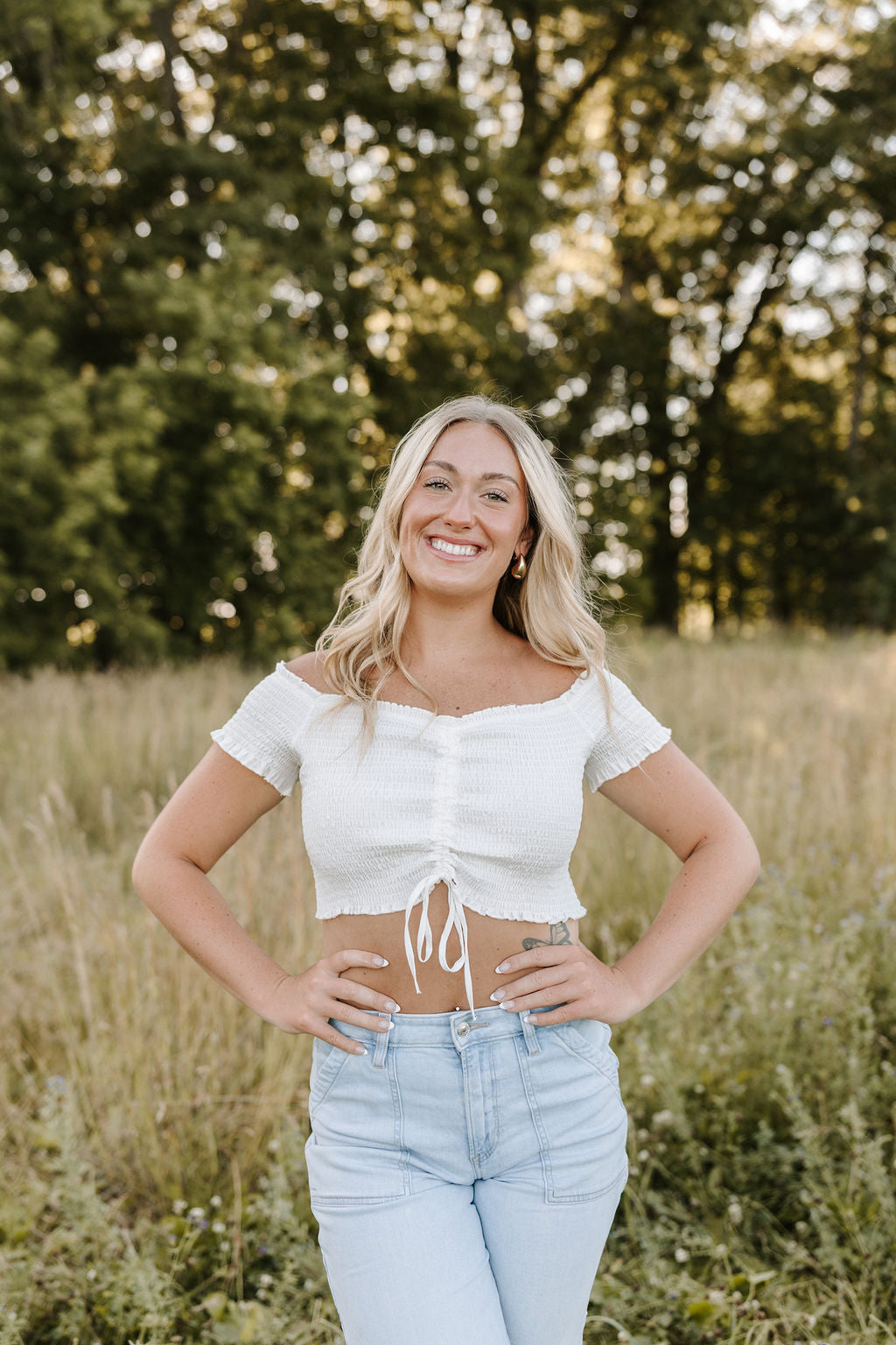 Front Tie Off Crop Top