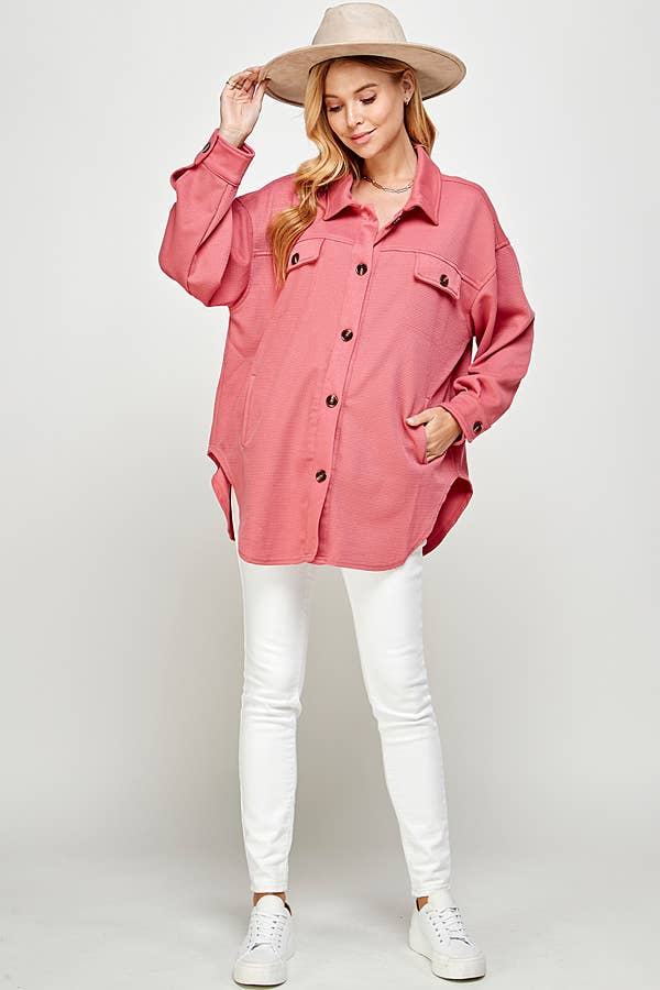 Chic Women's Waffle Shacket