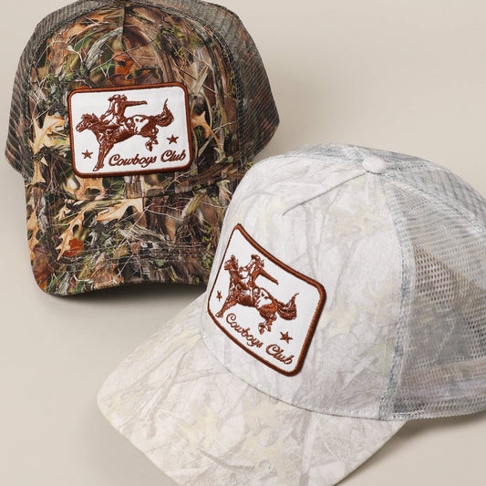 Pre-order Cowboy and Horse Embroidery Patch Mesh Cap