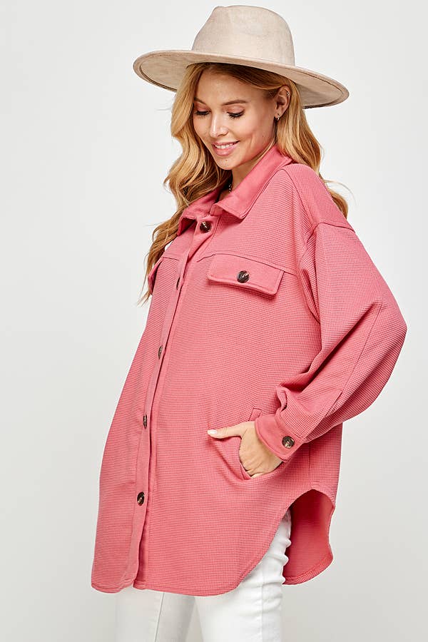 Chic Women's Waffle Shacket