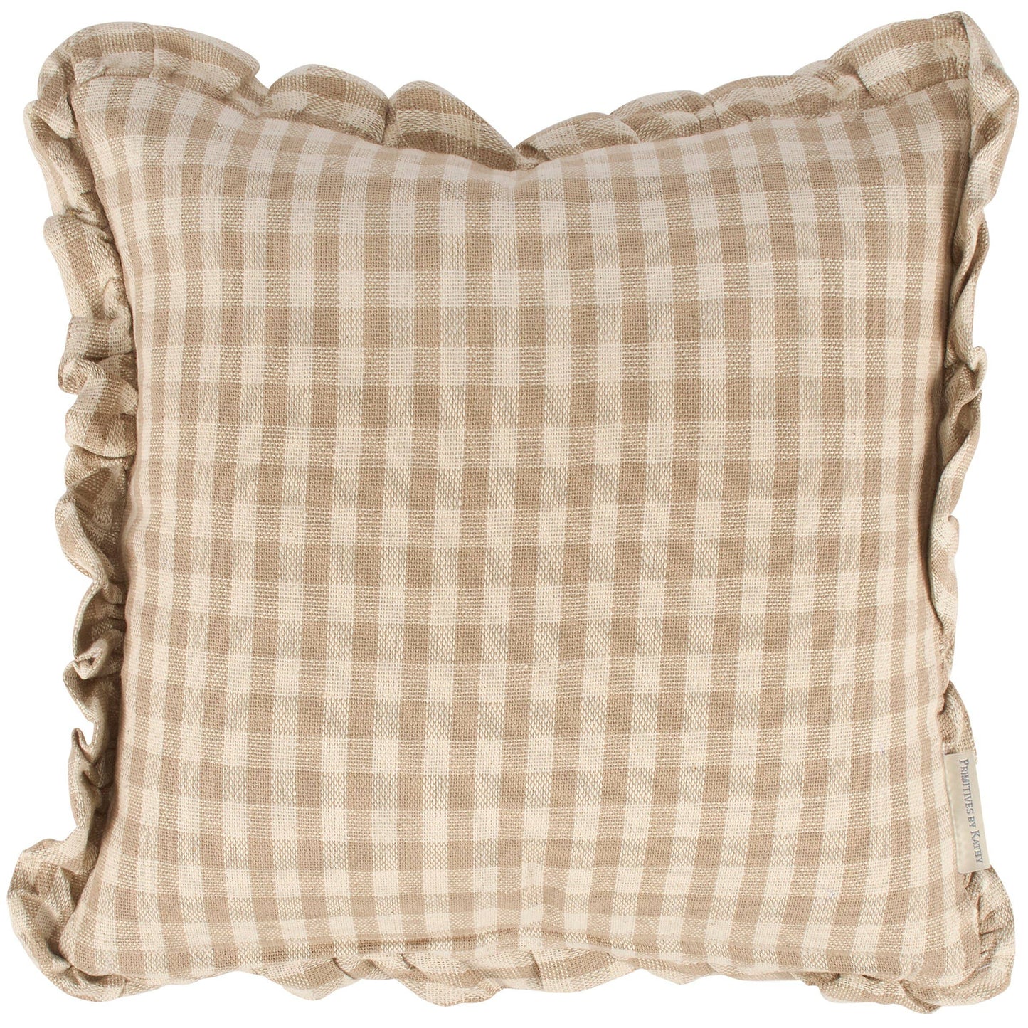 Tan Gingham Throw Pillow Set