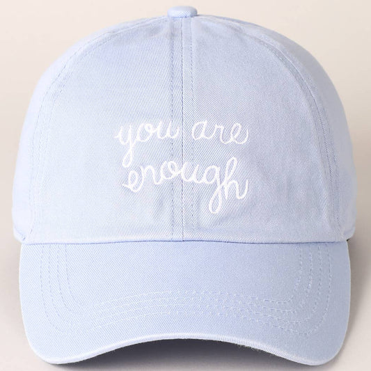 You Are Enough Embroidered Letters Baseball Cap