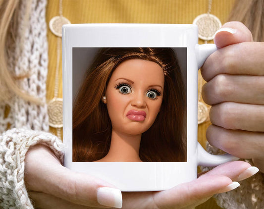 Disgusted Doll Face Meme  - Funny Sassy Coffee Mug