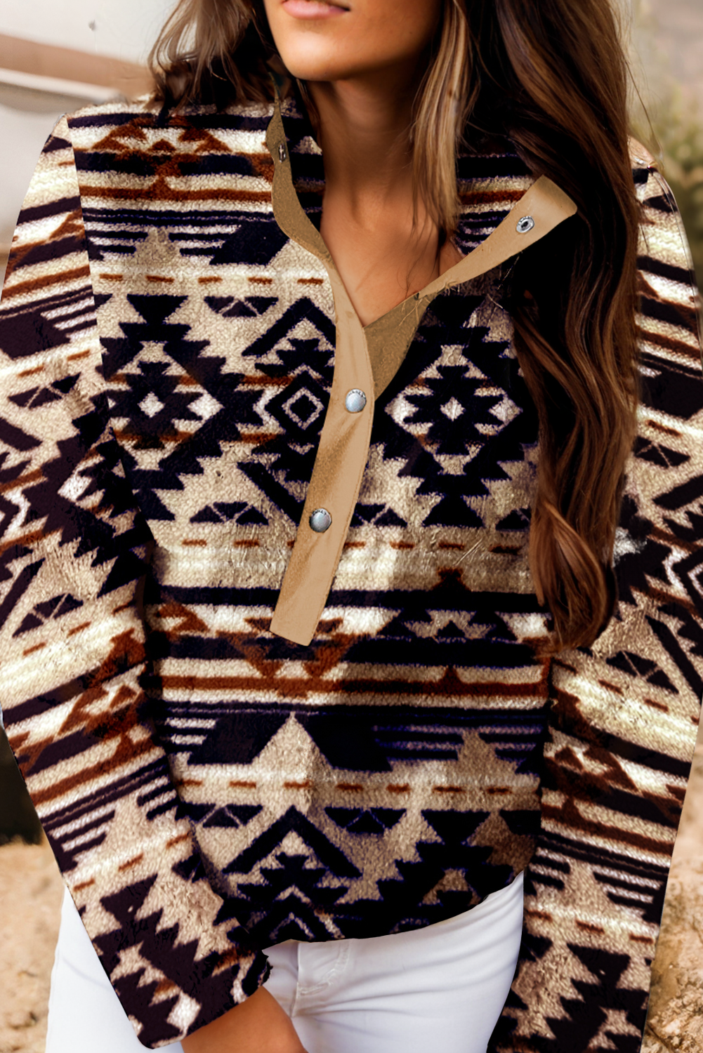 Western Half Zip Plush Sweatshirt