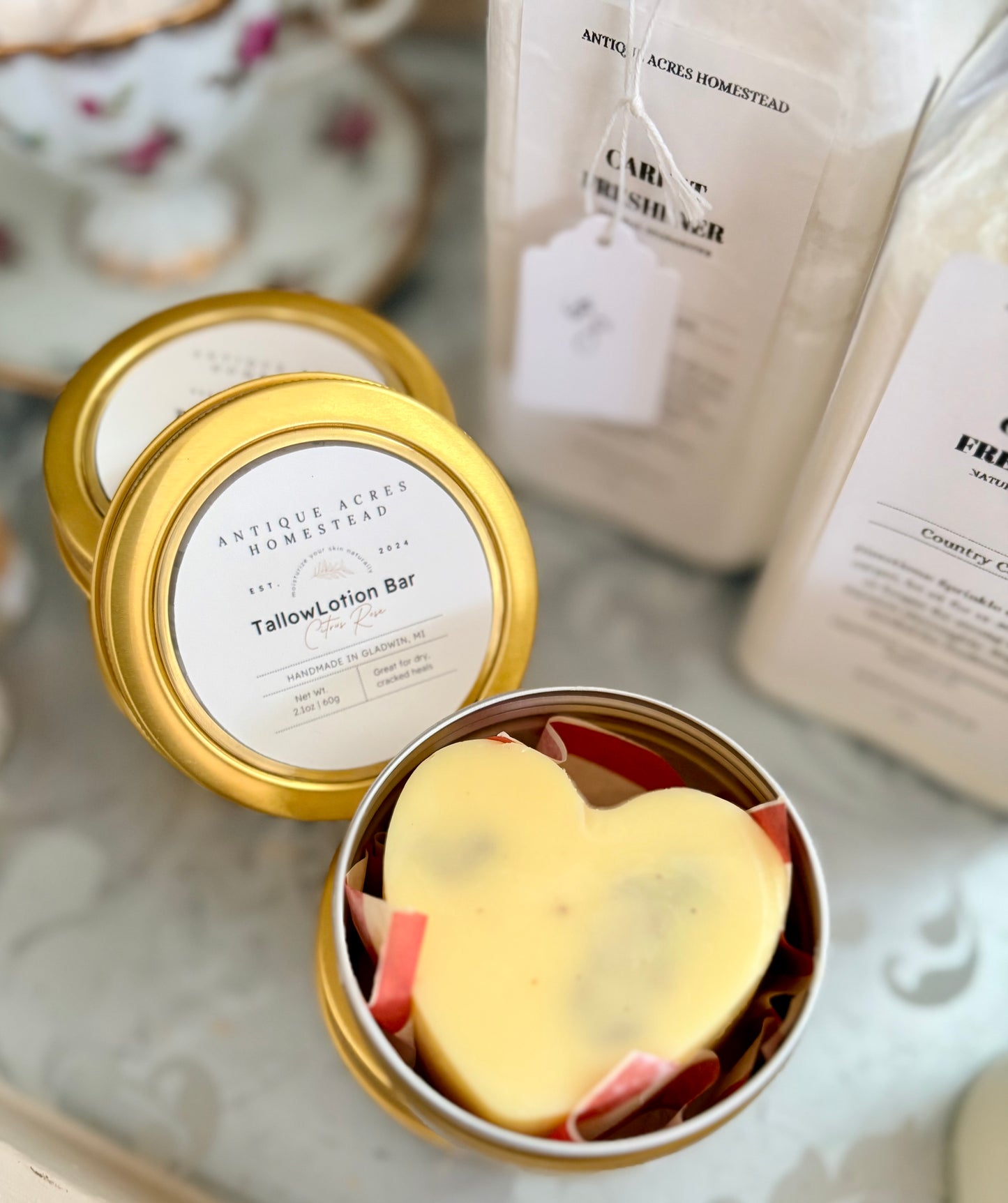 Heart-Shaped Tallow Lotion Bars