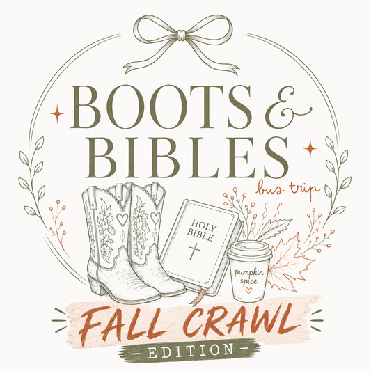 BOOTS & BIBLES Fall Crawl Edition BUS TRIP 🩵🤠✨