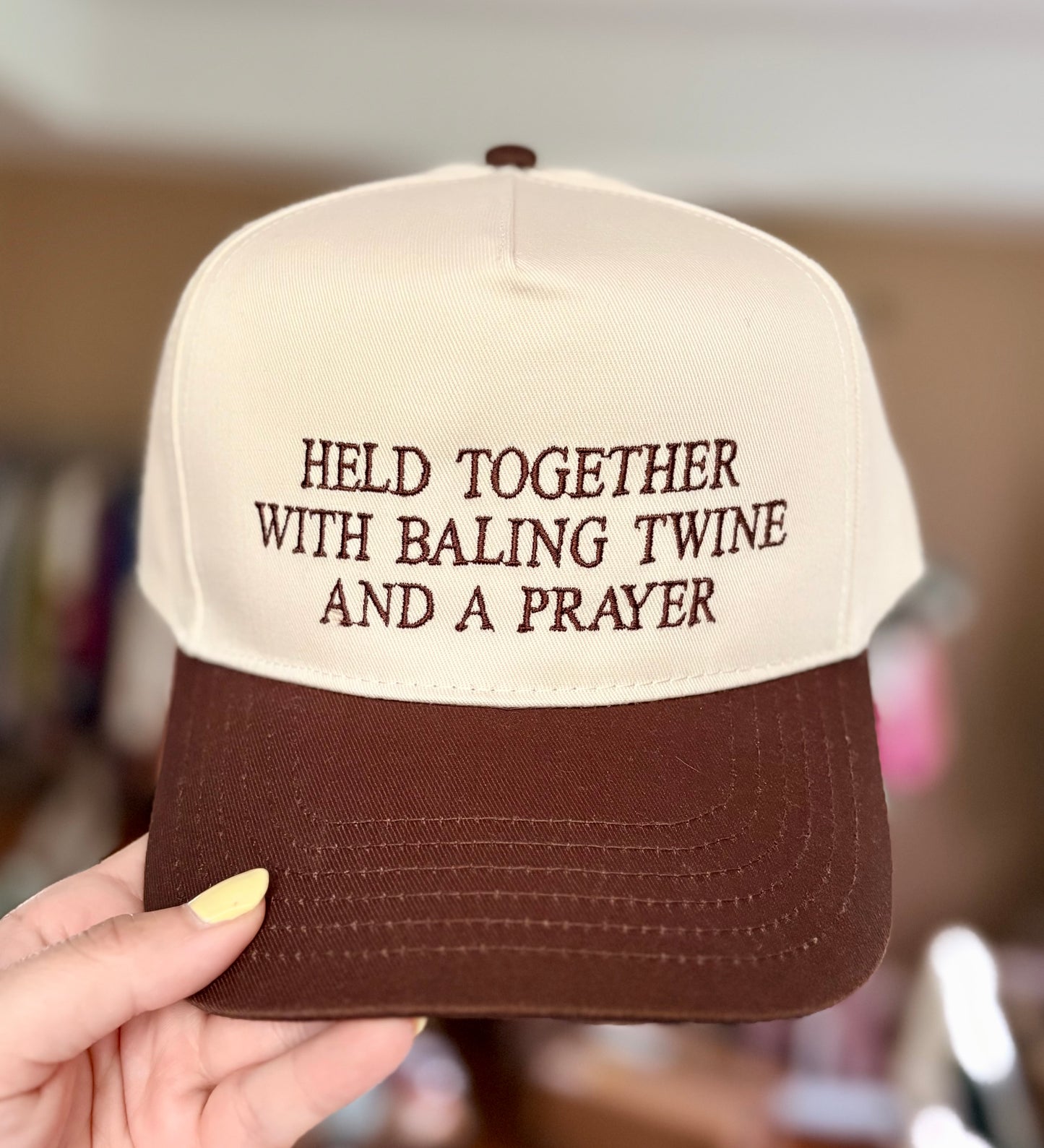 Bailing Twine and a Prayer Embroidered Hat