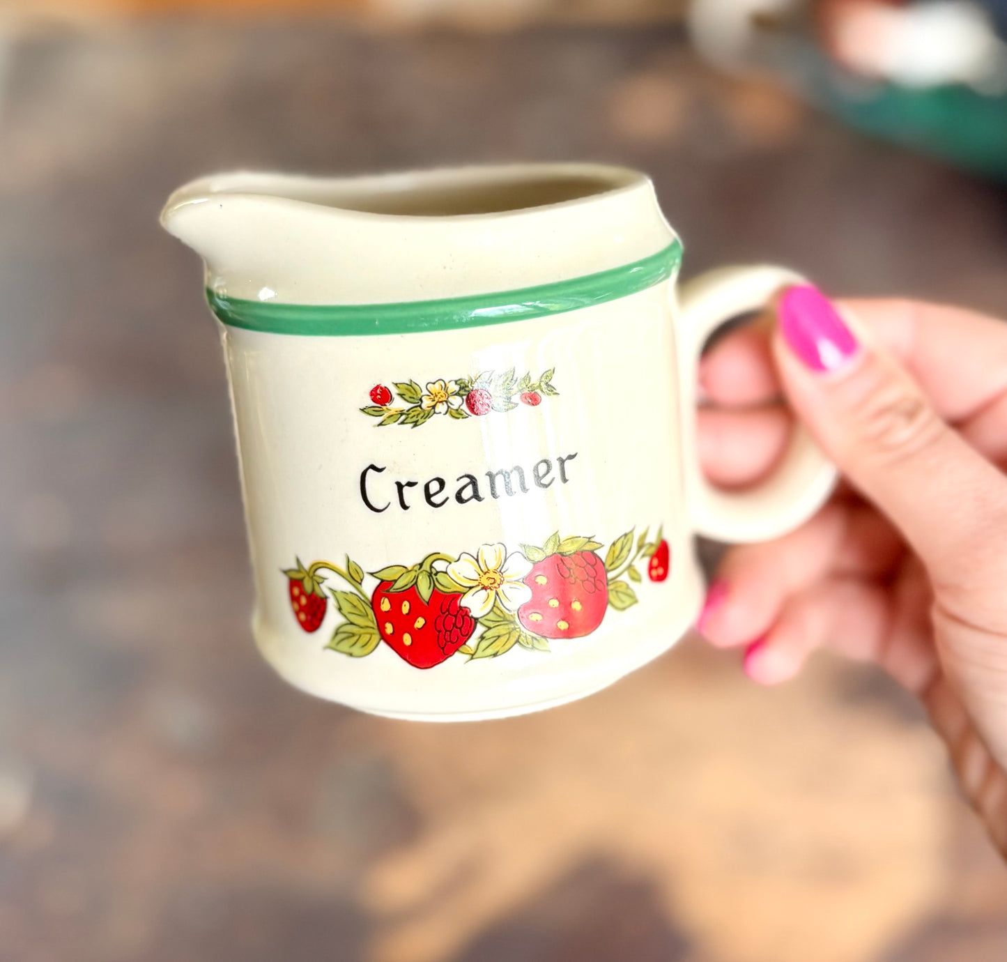 Vintage Strawberry Creamer Cup
