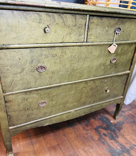 Olive Vintage Dresser- PICK-UP ONLY