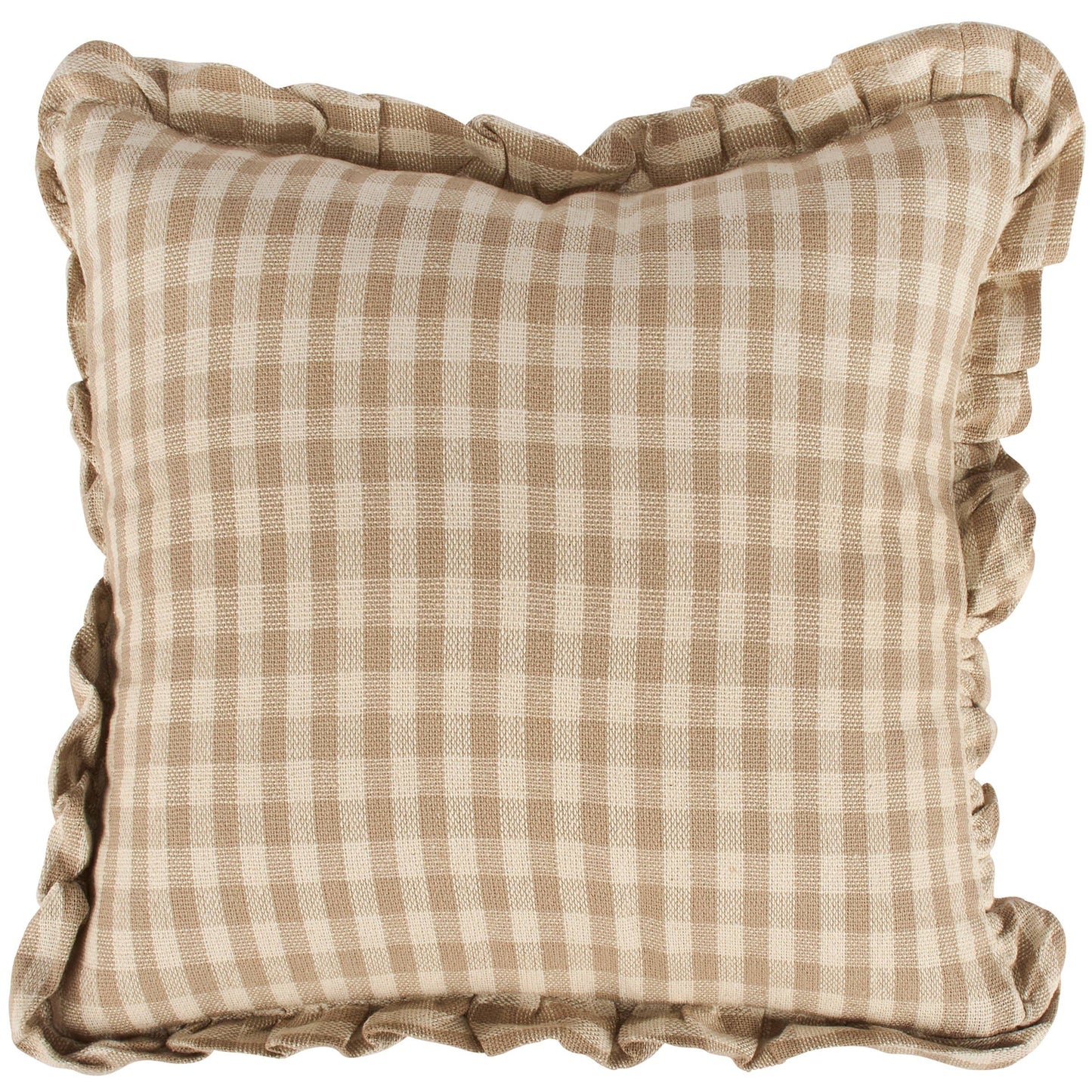 Tan Gingham Throw Pillow Set