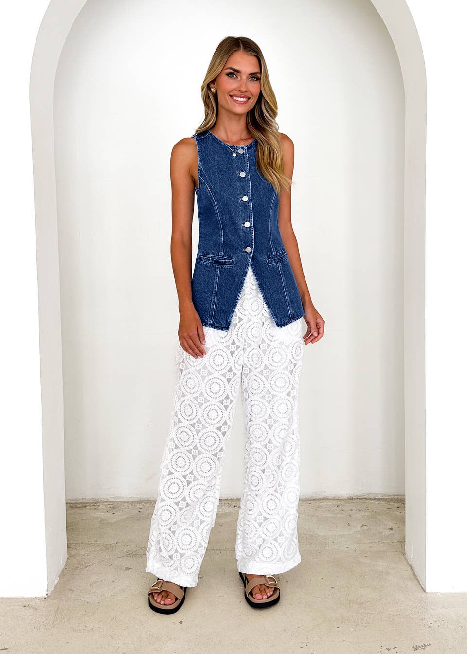 “Shirley” The Cinched Denim Vest