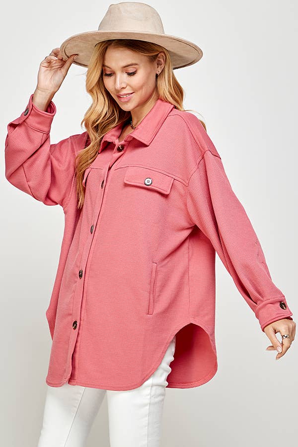 Chic Women's Waffle Shacket