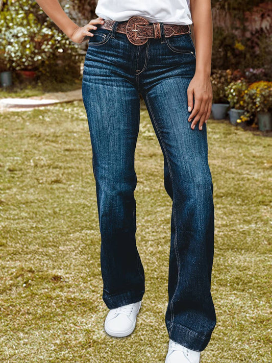 Western Stitch Patched Pocket Bootcut Jeans