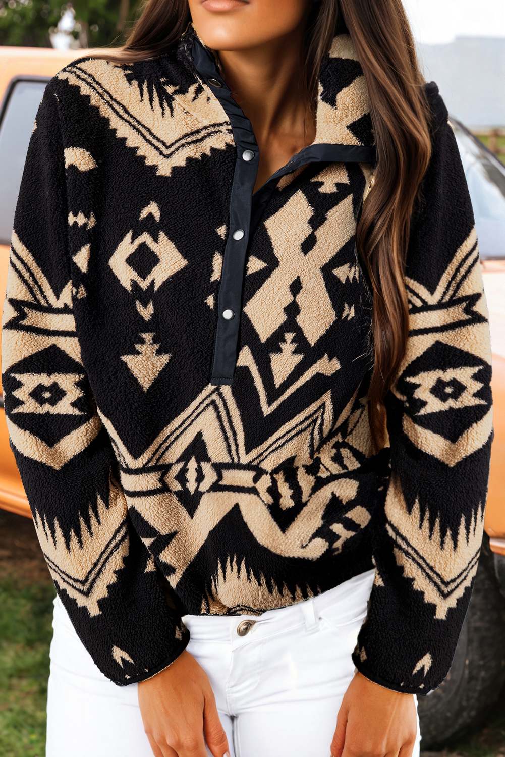 Western Half Zip Plush Sweatshirt